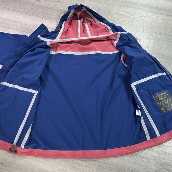 Peter Millar Hyperlight Link Jacket Mens Large Pink Hooded Waterproof Rain - Picture 3 of 14